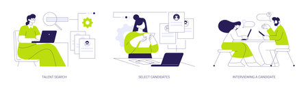 Searching employees abstract concept vector illustrations.のイラスト素材