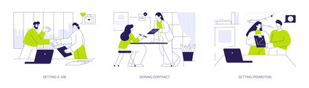 Career growth abstract concept vector illustrations.のイラスト素材