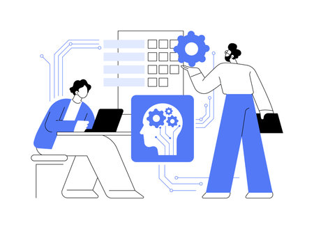 AI-Powered Employee Engagement Analysis abstract concept vector illustration.のイラスト素材