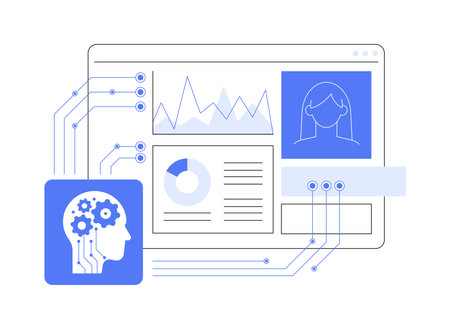 AI-Optimized HR Data Analytics abstract concept vector illustration.のイラスト素材