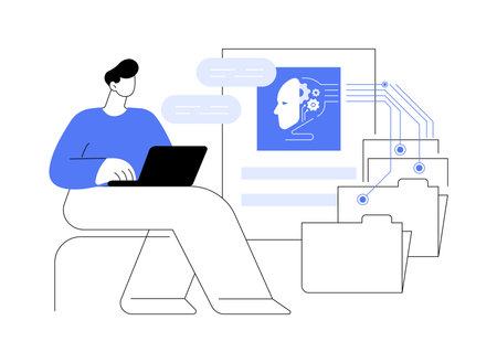 AI-Powered Onboarding Process abstract concept vector illustration.のイラスト素材