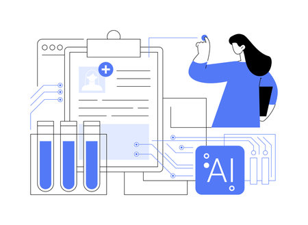 AI-Enhanced Health and Wellness Programs abstract concept vector illustration.のイラスト素材