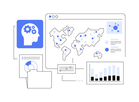 AI-Powered Predictive Disease Outbreak Analysis abstract concept vector illustration.のイラスト素材