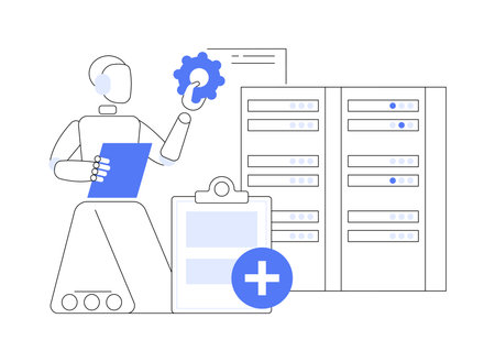 AI-Optimized Electronic Health Records abstract concept vector illustration.のイラスト素材