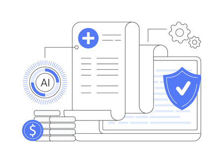 AI-Streamlined Medical Billing and Coding abstract concept vector illustration.のイラスト素材