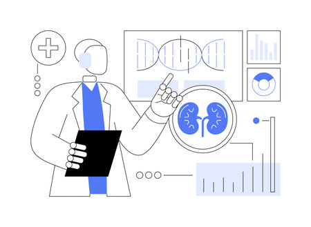 AI-Backed Proactive Health Management abstract concept vector illustration.のイラスト素材