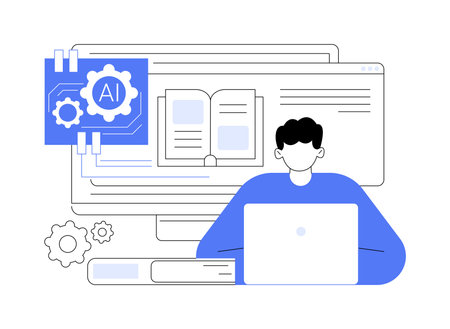 AI-Optimized Educational Resources abstract concept vector illustration.のイラスト素材
