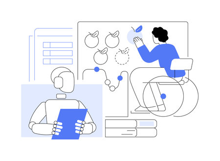 AI-Powered Special Education Support abstract concept vector illustration.のイラスト素材
