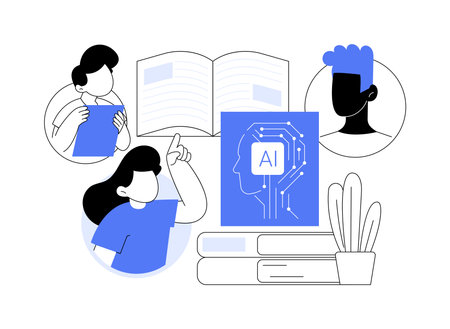 AI-Backed Education Equity Initiatives abstract concept vector illustration.のイラスト素材