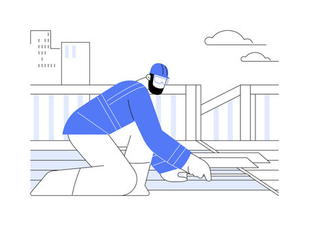 Decks and patios repair abstract concept vector illustration.のイラスト素材