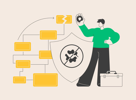 Business continuity and disaster recovery abstract concept vector illustration.のイラスト素材