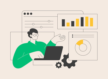 Financial data management abstract concept vector illustration.のイラスト素材
