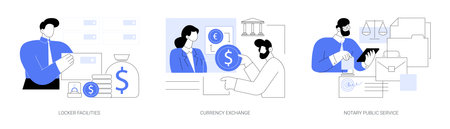 Bank services isolated cartoon vector illustrations seのイラスト素材