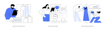 Apparel retailer isolated cartoon vector illustrations seのイラスト素材