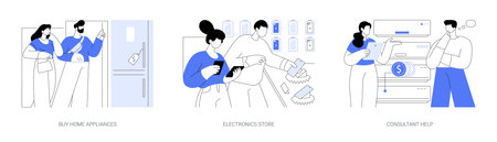 Tech store isolated cartoon vector illustrations seのイラスト素材