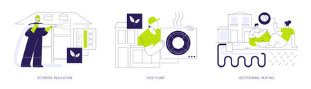 Sustainable construction abstract concept vector illustrations.のイラスト素材