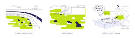Plastic clean up abstract concept vector illustrations.のイラスト素材