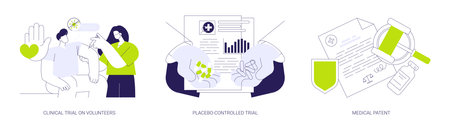 Clinical research abstract concept vector illustrations.のイラスト素材