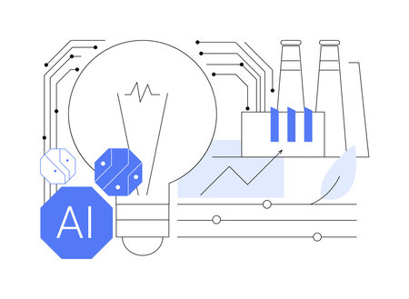 AI-Analyzed Energy Consumption abstract concept vector illustration.のイラスト素材