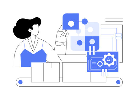 AI-Powered Customization abstract concept vector illustration.のイラスト素材
