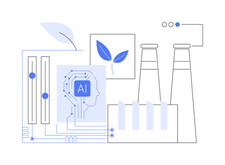 AI-Optimized Sustainability abstract concept vector illustration.のイラスト素材