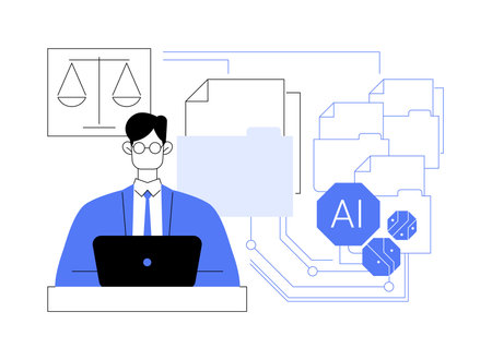 AI-Enhanced E-Discovery abstract concept vector illustration.のイラスト素材