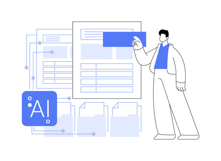 AI-Supported Document Automation abstract concept vector illustration.のイラスト素材