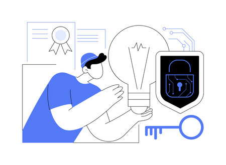 AI-Backed Intellectual Property Protection abstract concept vector illustration.のイラスト素材