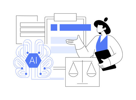 AI-Assisted Legal Process Optimization abstract concept vector illustration.のイラスト素材
