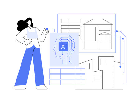 AI-Personalized Property Recommendations abstract concept vector illustration.のイラスト素材