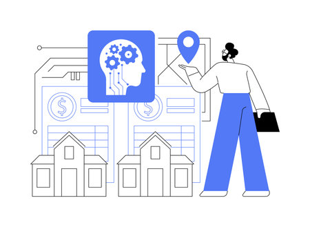 AI-Streamlined Property Management abstract concept vector illustration.のイラスト素材