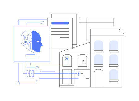 AI-Supported Property Inspection abstract concept vector illustration.のイラスト素材