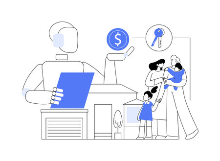 AI-Backed Mortgage Approvals abstract concept vector illustration.のイラスト素材