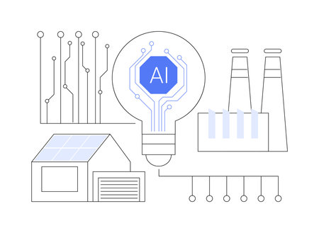 AI-Supported Demand Response abstract concept vector illustration.のイラスト素材