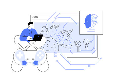 AI-Generated Content abstract concept vector illustration.のイラスト素材