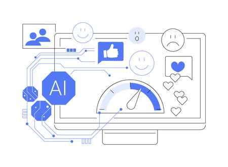 AI-Analyzed Viewer Engagement abstract concept vector illustration.のイラスト素材