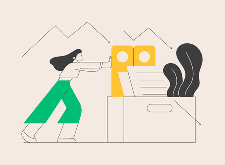 Displaced workers abstract concept vector illustration.のイラスト素材