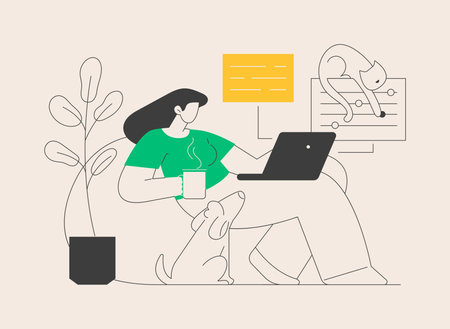 Become a freelancer abstract concept vector illustration.のイラスト素材