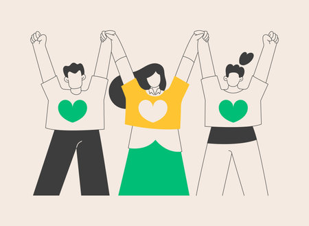 Supporting volunteering abstract concept vector illustration.のイラスト素材