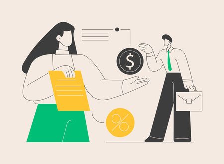 Money lending abstract concept vector illustration.のイラスト素材