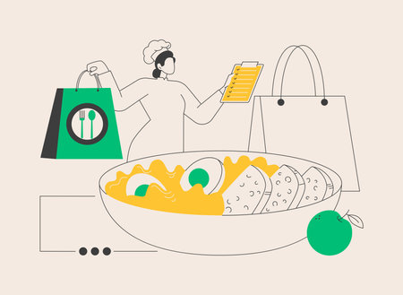 Meal prep service abstract concept vector illustration.のイラスト素材