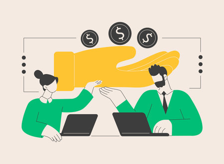 Wage subsidy for business employees abstract concept vector illustration.のイラスト素材