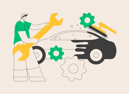 Auto detailing abstract concept vector illustration.のイラスト素材