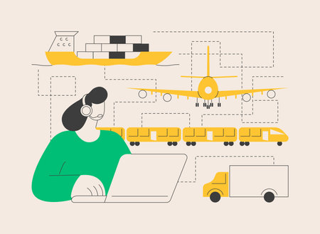 Global transportation system abstract concept vector illustration.のイラスト素材
