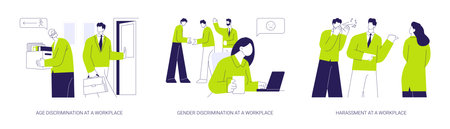 Inequality at workplace abstract concept vector illustrations.のイラスト素材