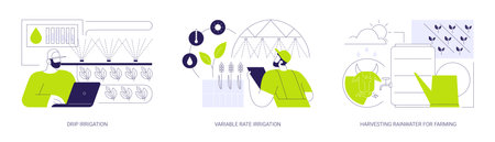 Precision irrigation abstract concept vector illustrations.のイラスト素材