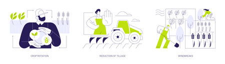 Soil degradation protection abstract concept vector illustrations.のイラスト素材