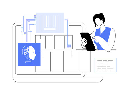AI-Powered Inventory Management abstract concept vector illustration.のイラスト素材