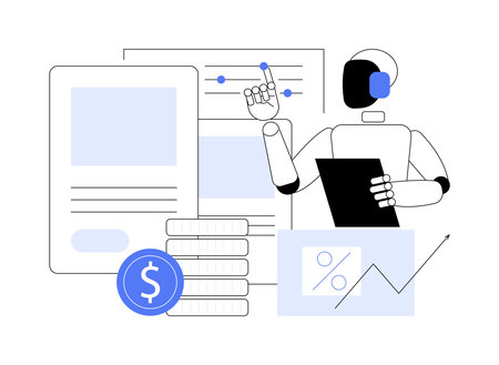 AI-Backed Dynamic Pricing abstract concept vector illustration.のイラスト素材