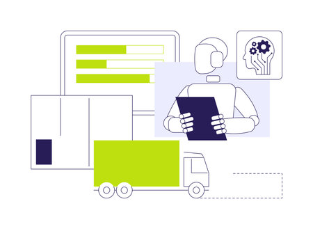 AI-Streamlined Routine Inquiries Handling abstract concept vector illustration.のイラスト素材